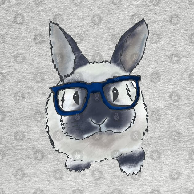 adorable bunny with glasses by Nina_R